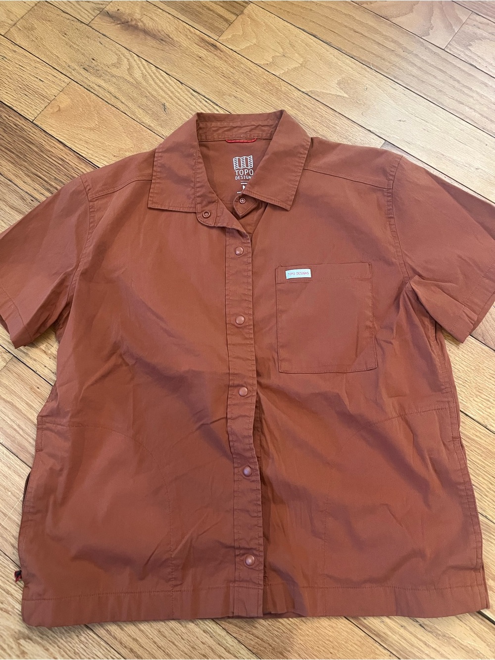 Topo Designs Short-Sleeve Button-Up Shirt — Rust